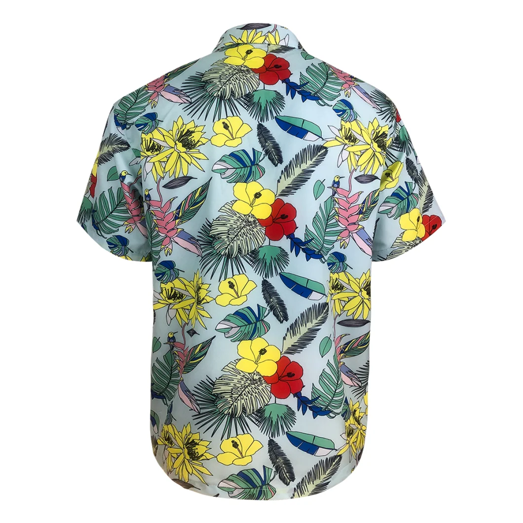 Summer Beach Sport Dress Shirt Men′ S Casual Hawaiian Print Vacation Shirts