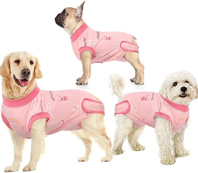 Recovery Suit for Dogs Cats After Surgery, Recovery Shirt for Male Female Dog Abdominal Wounds Bandages Cone E-Collar Alternative, Anti-Licking Pet Surgical Rec