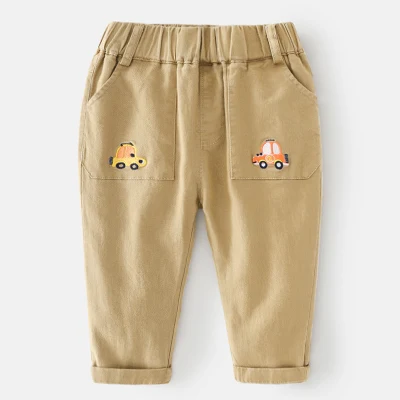 Pantalones para niños de nuevo estilo de alta calidad, cómodos, Unisex, bonitos dibujos animados, estampados, cálidos, informales, pantalones de estilo occidental