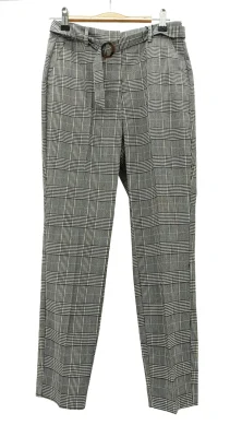 La mujer casual de moda de hilado teñido Plaid damas pantalones con cremallera